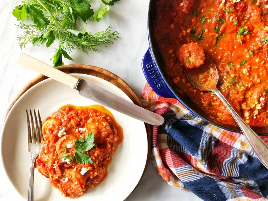 Baked Shrimp in Tomato Feta Sauce - SavvyMom