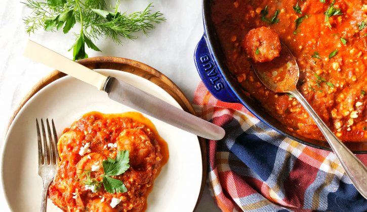 Baked Shrimp with Tomtoes and Feta