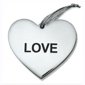 Silver Plate LOVE Holiday Ornament