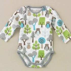 DwellStudio Owls Sky Long Sleeve Bodysuit