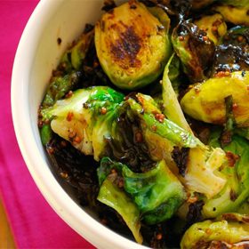 Roasted Brussels Sprouts with Grainy Mustard Sauce