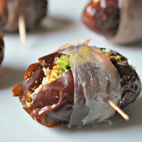 Goat Cheese Stuffed Dates with Prosciutto