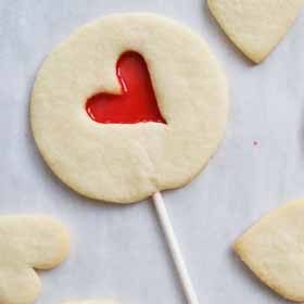 Stained Glass Heart Cookies on a Stick
