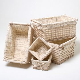 Whitewashed Willow Storage Basket