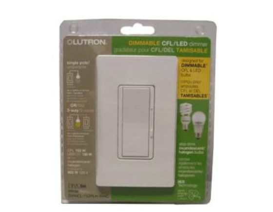 White Single Pole & 3-Way Dimmer Switch for CFL and LED Light Bulbs