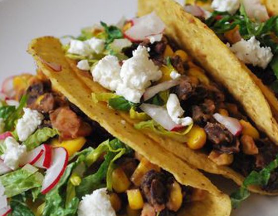 Black Bean, Corn and Goat Cheese Tacos