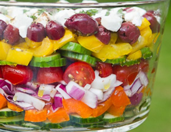 Layered Greek Salad