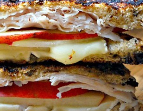 Grilled Turkey, Pear and Brie Sandwiches