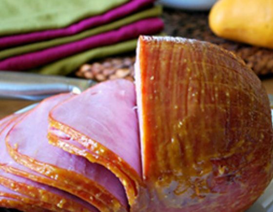 Baked Ham with Mango Glaze