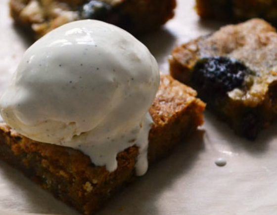 Blackberry White Chocolate Chunk Blondies