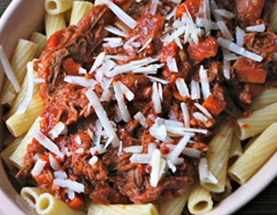 Rigatoni with Slow Cooker Pork Ragu