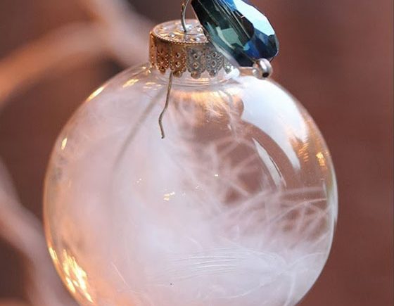 15 Minute Jewel and Feather Ball Ornament