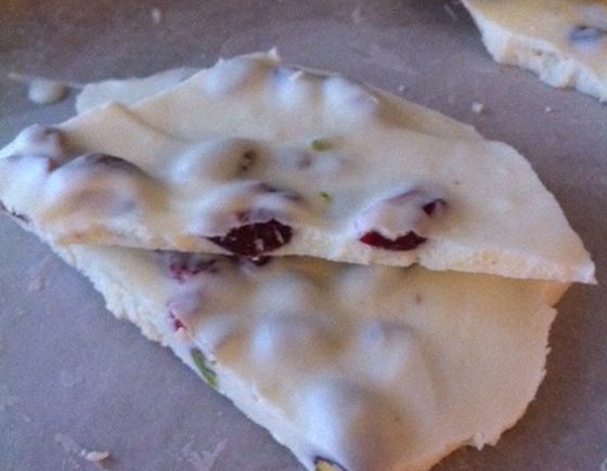 White Chocolate Pistachio Cranberry Bark