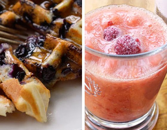 Pecan Waffles and Wine Smoothies