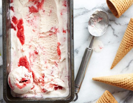Unbelievably Good Roasted Strawberry Ice Cream
