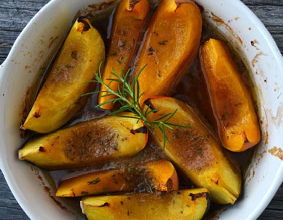 Roasted Brown Sugar & Rosemary Squash Wedges