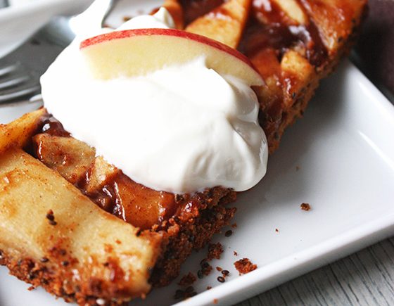 Warm Apple Pie Bars with Greek Yogurt Topping