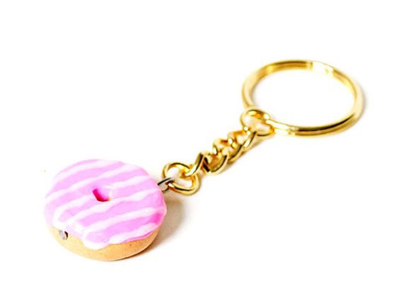 Pink Donut Keychain