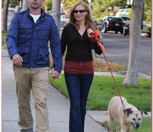 Jon Hamm & Jennifer Westfeldt Walk Their Dog