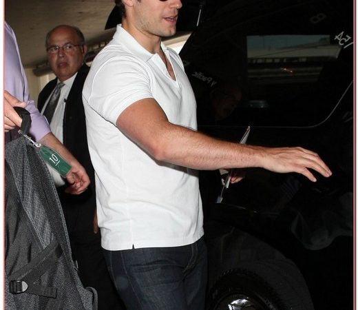 Henry Cavill Arriving On A Flight At LAX