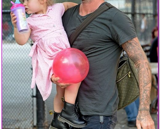 David Beckham Takes Daughter Harper To The Park