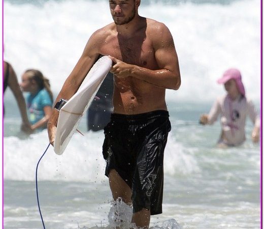 Liam Payne Surfing On The Gold Coast