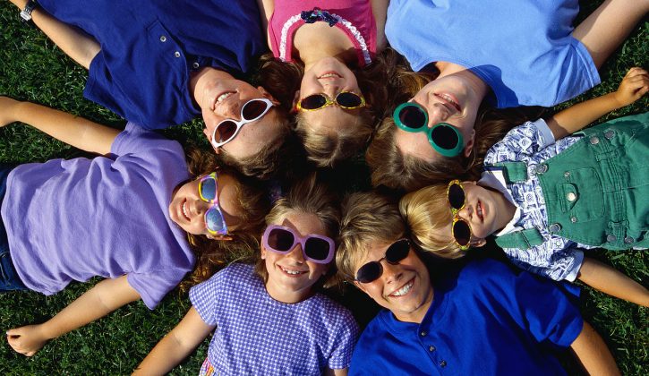Children Wearing Sunglasses in Circle