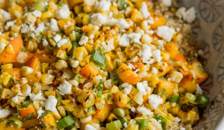 Grilled-Corn-and-Peach-Quinoa-Salad