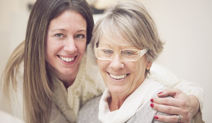 Happy senior mother and daughter portrait