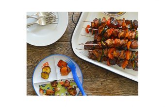 Honey Soy Chicken and Veggie Kebabs