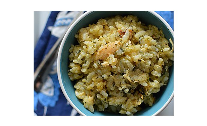 Baked Risotto with Chicken and Spinach