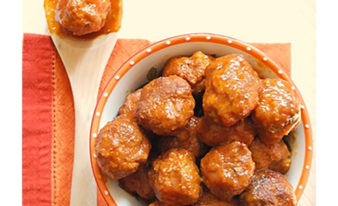 Turkey Meatballs with Apple Barbecue Sauce