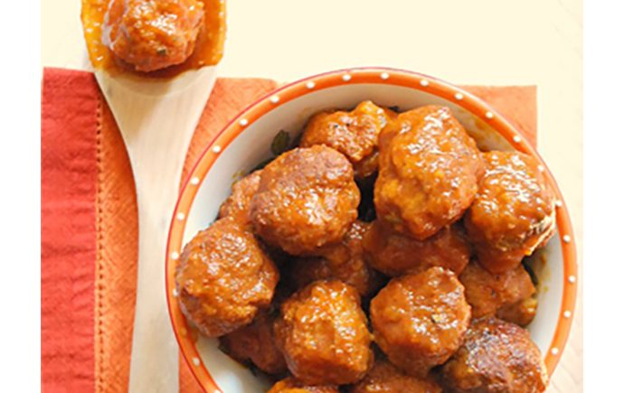 Turkey Meatballs with Apple Barbecue Sauce