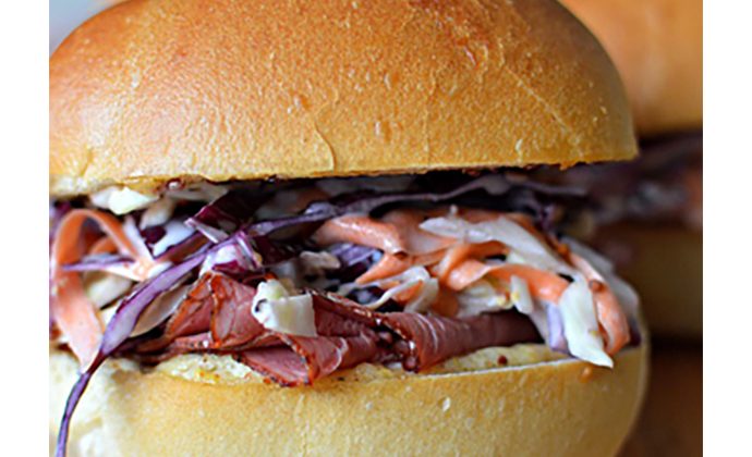 Corned Beef and Cabbage Slaw Sliders