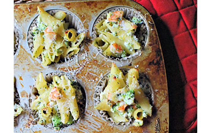 Mini Pasta, Shrimp and Broccoli Casseroles