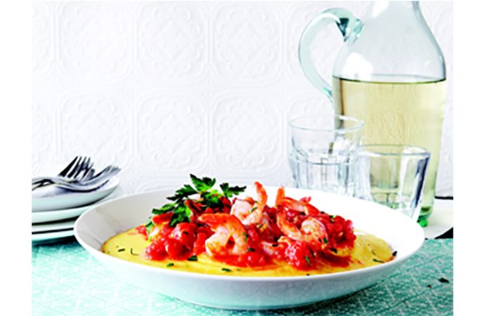 Shrimp with Bacon and Polenta