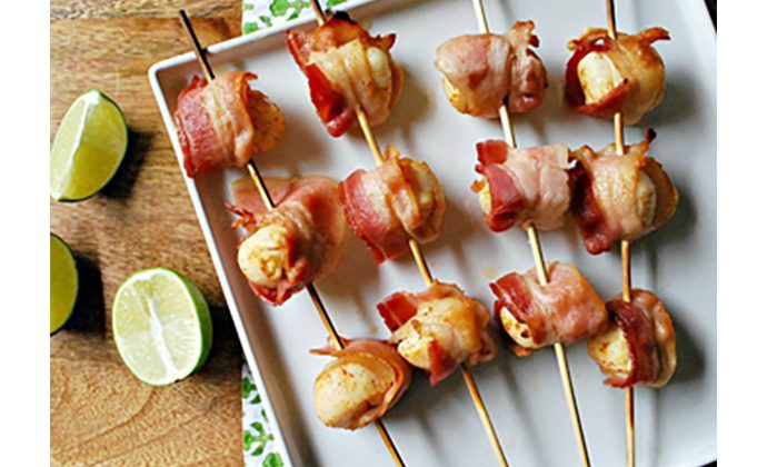 Bacon-Wrapped Scallop Skewers
