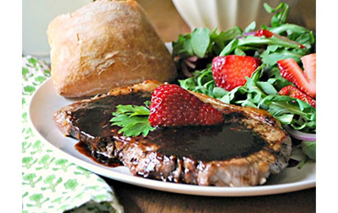Steak with Balsamic Strawberry Sauce