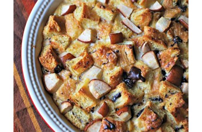 Chocolate and Pear Bread Pudding