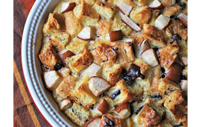 Chocolate and Pear Bread Pudding