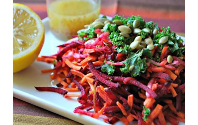 Shredded Beet, Carrot and Green Apple Salad