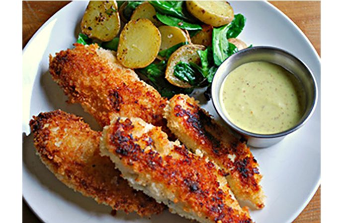 Chicken Fingers with Asparagus 'Ketchup'