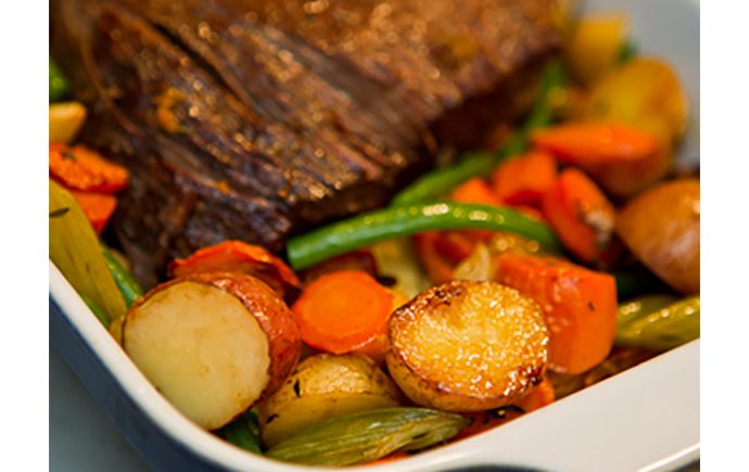 Slow Cooked Pot Roast with Mini Potatoes