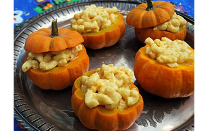 Menacing Mac and Cheese in Pumpkins