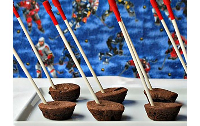 Two-Bite Brownie ‘Pucks’ on a Stick