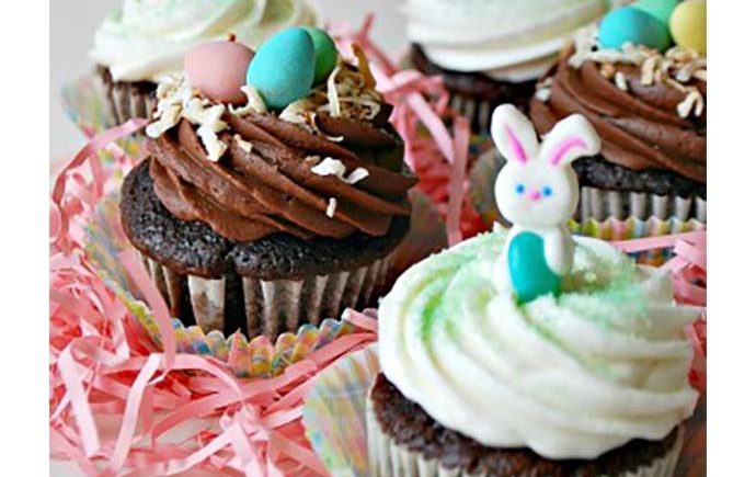 Easter Bunny and Chocolate Nest Cupcakes