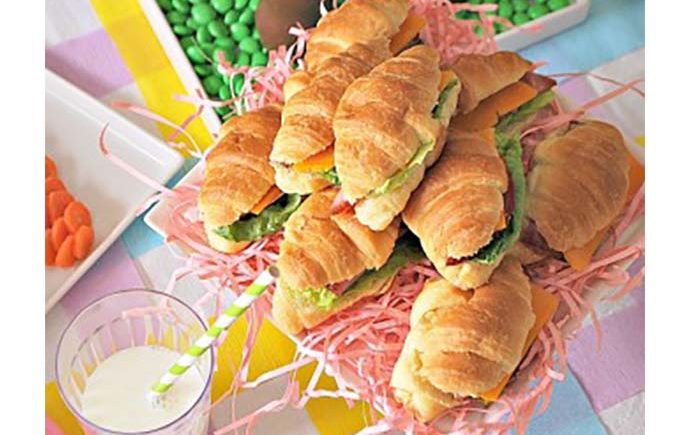 Mini Ham and Cheese Croissant Sandwiches