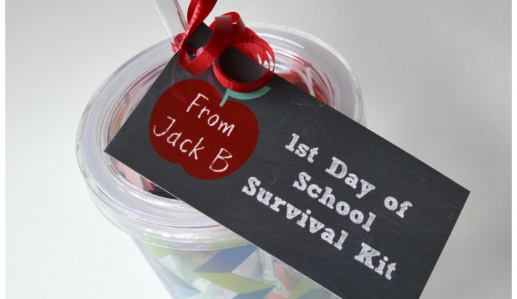 first day of school teacher gift survival kit