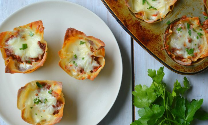 Toddler Meal: Lasagna Wonton Cups