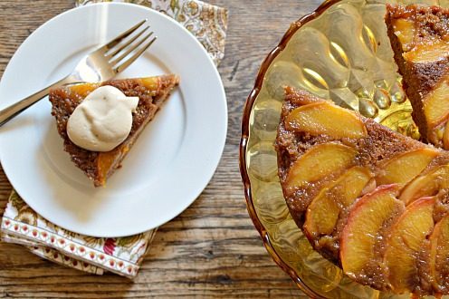 Upside Down Peach Cake